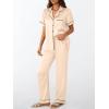 imageLILLUSORY Womens Silk Satin Pajama Set 2025 Pjs Lounge 2 Piece Fall Outfit Sleepwear Button Down Loungewear Matching ClothingGold