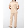 imageLILLUSORY Womens Silk Satin Pajama Set 2025 Pjs Lounge 2 Piece Fall Outfit Sleepwear Button Down Loungewear Matching ClothingGold