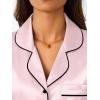 imageLILLUSORY Womens Silk Satin Pajama Set 2025 Pjs Lounge 2 Piece Fall Outfit Sleepwear Button Down Loungewear Matching ClothingPink