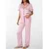 imageLILLUSORY Womens Silk Satin Pajama Set 2025 Pjs Lounge 2 Piece Fall Outfit Sleepwear Button Down Loungewear Matching ClothingPink