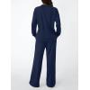 imageLILLUSORY Womens Two Piece Lounge Sets Mock Turtleneck Tops Wide Leg Drawstring Pants Sweatsuit with PocketsNavy