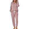 imageLILLUSORY 2 Piece Lounge Sets for Women Fall Lightweight Cute Soft Pajamas Two Piece Comfy Loungewear Travel Matching SetPink