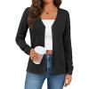 imageLILLUSORY Cardigan Sweaters for Women 2025 Trendy Summer Lightweight Cardigans Spring Sweater Button Down Shirts OutfitsBlack