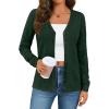 imageLILLUSORY Cardigan Sweaters for Women 2025 Trendy Summer Lightweight Cardigans Spring Sweater Button Down Shirts OutfitsDark Green