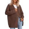imageLILLUSORY Women Oversized Cardigan Sweater 2025 Fall Outfits Cloth Fashion V Neck Knit Button Front Casual Trendy TopsBrown