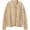imageLILLUSORY Womens Cardigan Sweaters Cable Knit Crochet Cotton Fall Jackets Button Up Chunky Trendy OutfitsApricot