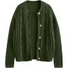 imageLILLUSORY Womens Cardigan Sweaters Cable Knit Crochet Cotton Fall Jackets Button Up Chunky Trendy OutfitsArmygreen