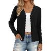 imageLILLUSORY Womens Cardigan Sweaters Long Sleeve Casual Lightweight Button Down VNeck Fall Clothes 2025Black
