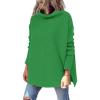 imageLILLUSORY Womens Mock Turtleneck Sweaters Oversized Long Sleeve Casual Knit Pullover 2025 Tunic Tops Wear with LeggingsBright Green
