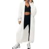 imageLILLUSORY Womens Oversized Long Cardigan Open Front Duster Sweater with PocketsOffwhite