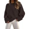 imageLILLUSORY Womens Oversized Sweaters Fuzzy Chunky Warm Pullover SweaterCoffee