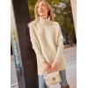 imageLILLUSORY Womens Turtleneck Oversized Sweaters Long Batwing Sleeve Spilt Hem Tunic Pullover Knit TopsApricot