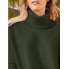 imageLILLUSORY Womens Turtleneck Oversized Sweaters Long Batwing Sleeve Spilt Hem Tunic Pullover Knit TopsArmy Green