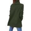 imageLILLUSORY Womens Turtleneck Oversized Sweaters Long Batwing Sleeve Spilt Hem Tunic Pullover Knit TopsArmy Green