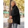 imageLILLUSORY Womens Turtleneck Oversized Sweaters Long Batwing Sleeve Spilt Hem Tunic Pullover Knit TopsBlack