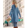 imageLILLUSORY Womens Turtleneck Oversized Sweaters Long Batwing Sleeve Spilt Hem Tunic Pullover Knit TopsLake Blue