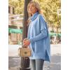 imageLILLUSORY Womens Turtleneck Oversized Sweaters Long Batwing Sleeve Spilt Hem Tunic Pullover Knit TopsLight Blue