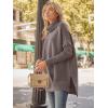 imageLILLUSORY Womens Turtleneck Oversized Sweaters Long Batwing Sleeve Spilt Hem Tunic Pullover Knit TopsLightapricot