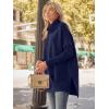 imageLILLUSORY Womens Turtleneck Oversized Sweaters Long Batwing Sleeve Spilt Hem Tunic Pullover Knit TopsNavy Blue