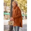 imageLILLUSORY Womens Turtleneck Oversized Sweaters Long Batwing Sleeve Spilt Hem Tunic Pullover Knit TopsOrange