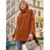 imageLILLUSORY Womens Turtleneck Oversized Sweaters Long Batwing Sleeve Spilt Hem Tunic Pullover Knit TopsOrange
