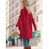 imageLILLUSORY Womens Turtleneck Oversized Sweaters Long Batwing Sleeve Spilt Hem Tunic Pullover Knit TopsRed