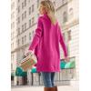 imageLILLUSORY Womens Turtleneck Oversized Sweaters Long Batwing Sleeve Spilt Hem Tunic Pullover Knit TopsRose Red