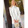 imageLILLUSORY Womens Turtleneck Oversized Sweaters Long Batwing Sleeve Spilt Hem Tunic Pullover Knit TopsWhite