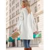 imageLILLUSORY Womens Turtleneck Oversized Sweaters Long Batwing Sleeve Spilt Hem Tunic Pullover Knit TopsWhite