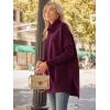 imageLILLUSORY Womens Turtleneck Oversized Sweaters Long Batwing Sleeve Spilt Hem Tunic Pullover Knit TopsWine Red