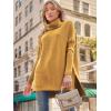 imageLILLUSORY Womens Turtleneck Oversized Sweaters Long Batwing Sleeve Spilt Hem Tunic Pullover Knit TopsYellow