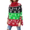 imageLILLUSORY Womens Turtleneck Oversized Sweaters Long Batwing Sleeve Spilt Hem Tunic Pullover Knit TopsRedGreenBlack