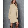imageLILLUSORY Sweater Dresses for Women 2025 Fall Fashion Mock Neck Long Lantern Sleeve Oversized Outfits Knit Tops ClothesApricot