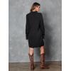 imageLILLUSORY Sweater Dresses for Women 2025 Fall Fashion Mock Neck Long Lantern Sleeve Oversized Outfits Knit Tops ClothesBlack