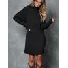 imageLILLUSORY Sweater Dresses for Women 2025 Fall Fashion Mock Neck Long Lantern Sleeve Oversized Outfits Knit Tops ClothesBlack