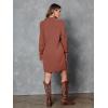 imageLILLUSORY Sweater Dresses for Women 2025 Fall Fashion Mock Neck Long Lantern Sleeve Oversized Outfits Knit Tops ClothesCaramel