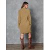 imageLILLUSORY Sweater Dresses for Women 2025 Fall Fashion Mock Neck Long Lantern Sleeve Oversized Outfits Knit Tops ClothesDark Apricot