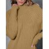 imageLILLUSORY Sweater Dresses for Women 2025 Fall Fashion Mock Neck Long Lantern Sleeve Oversized Outfits Knit Tops ClothesDark Apricot