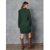 imageLILLUSORY Sweater Dresses for Women 2025 Fall Fashion Mock Neck Long Lantern Sleeve Oversized Outfits Knit Tops ClothesDark Green
