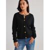 imageLILLUSORY Women Cardigan Sweaters Fall Outfit Clothes Fashion Cropped Jackets Trendy 2025 Casual Long Sleeve TopsA Black