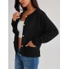 imageLILLUSORY Women Cardigan Sweaters Fall Outfit Clothes Fashion Cropped Jackets Trendy 2025 Casual Long Sleeve TopsA Black