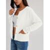 imageLILLUSORY Women Cardigan Sweaters Fall Outfit Clothes Fashion Cropped Jackets Trendy 2025 Casual Long Sleeve TopsA White