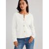 imageLILLUSORY Women Cardigan Sweaters Fall Outfit Clothes Fashion Cropped Jackets Trendy 2025 Casual Long Sleeve TopsA White