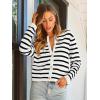 imageLILLUSORY Women Cardigan Sweaters Fall Outfit Clothes Fashion Cropped Jackets Trendy 2025 Casual Long Sleeve TopsA White Black