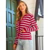 imageLILLUSORY Women Cardigan Sweaters Fall Outfit Clothes Fashion Cropped Jackets Trendy 2025 Casual Long Sleeve TopsRed White