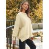 imageLILLUSORY Womens Oversized Batwing Sweaters 2025 Fall Outfits Trendy Crewneck Knit Side Slit Fashion Pullover TopsApricot