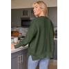 imageLILLUSORY Womens Oversized Batwing Sweaters 2025 Fall Outfits Trendy Crewneck Knit Side Slit Fashion Pullover TopsArmy Green