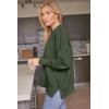 imageLILLUSORY Womens Oversized Batwing Sweaters 2025 Fall Outfits Trendy Crewneck Knit Side Slit Fashion Pullover TopsArmy Green