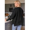 imageLILLUSORY Womens Oversized Batwing Sweaters 2025 Fall Outfits Trendy Crewneck Knit Side Slit Fashion Pullover TopsBlack
