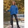 imageLILLUSORY Womens Oversized Batwing Sweaters 2025 Fall Outfits Trendy Crewneck Knit Side Slit Fashion Pullover TopsBlue